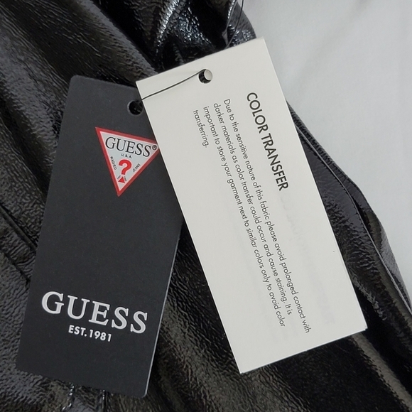 Guess Pax Faux- Black Leather Jacket  W3RL24KBJL0  Womens Size Large New - Picture 5 of 14